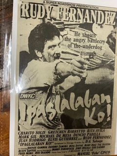 RUDY FERNANDEZ AS IPAGLALABAN KO! - Tagalog Filipino Old Newspaper Clip Cut Outside OPM Filipino Cinema Movie House Poster Wall Print Decor Ad