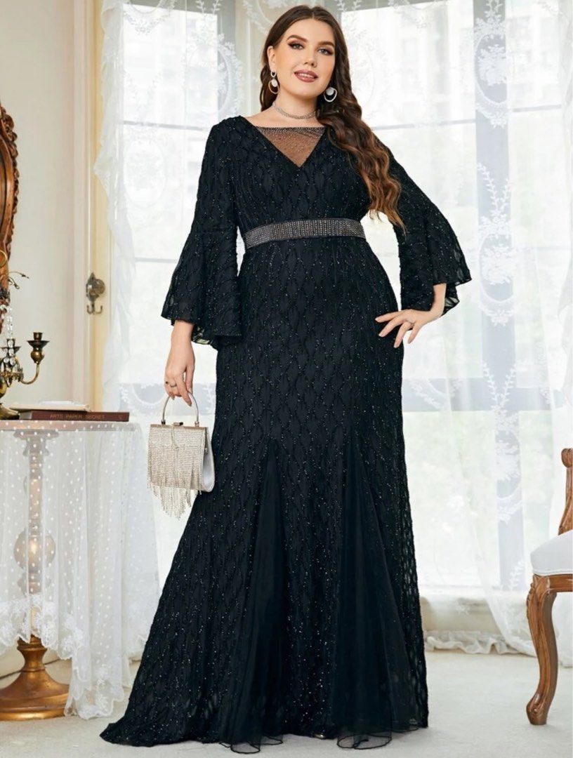 Dress dinner hitam clearance