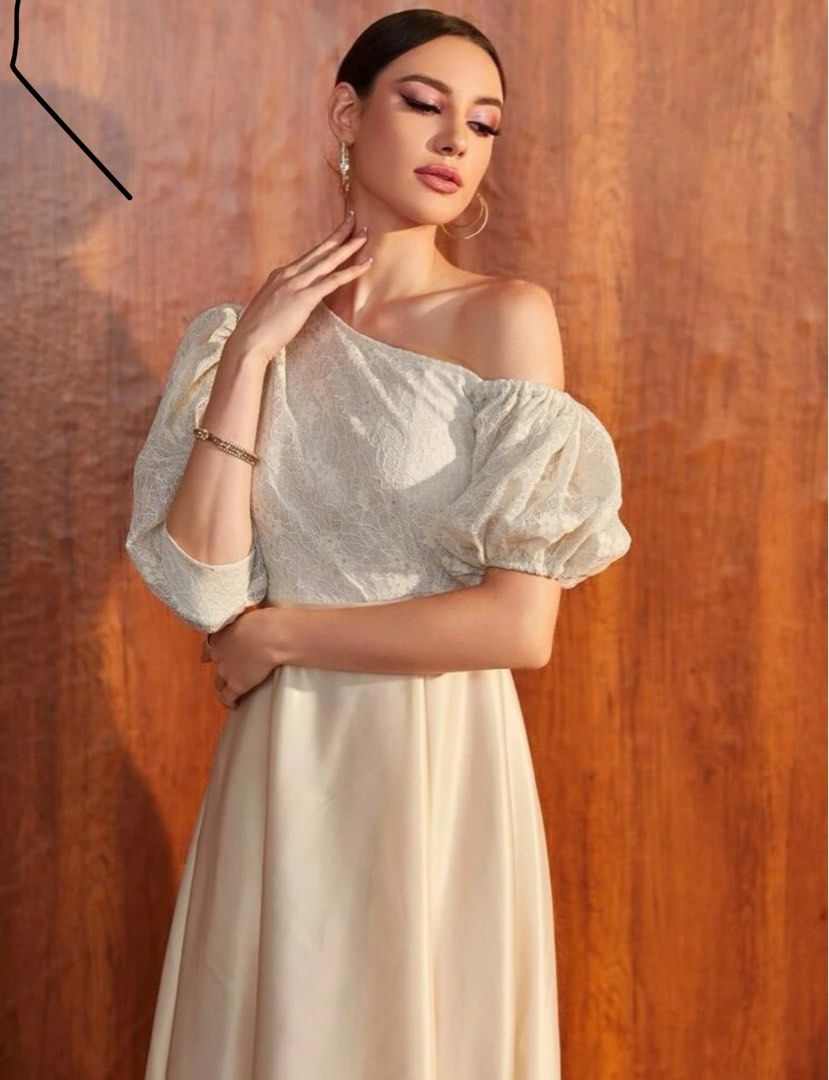 sachin and babi light blue dress Champagne Tulle Lace Short Prom Dress, Puffy Champagne Homecoming Dres –  shopluu main image 1