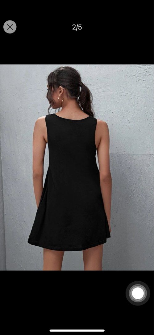 SHEIN LUNE Pocket Detail Solid Tank Dress Women s Fashion Dresses Sets Dresses on Carousell