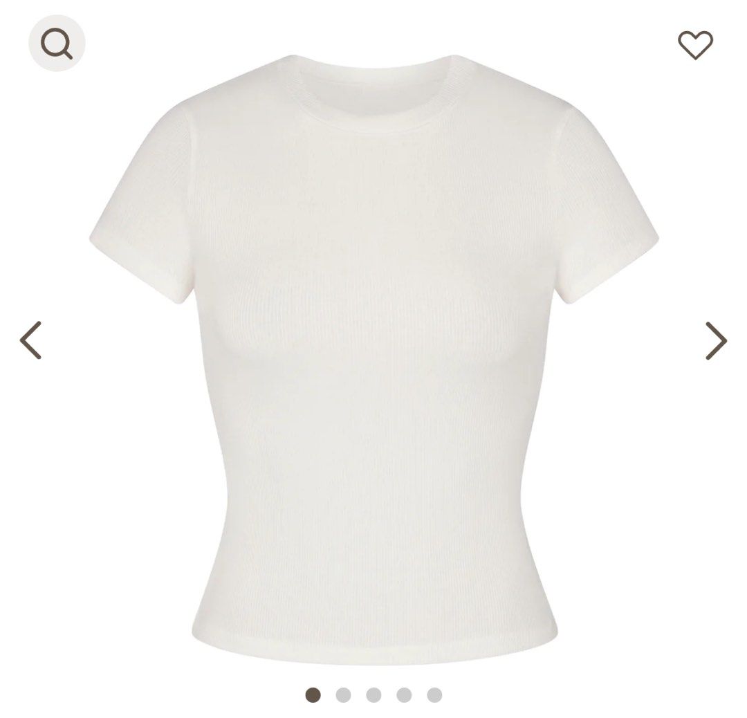 Skims Cotton Rib Tshirt (Marble) - S, Women's Fashion, Tops, Other Tops on  Carousell