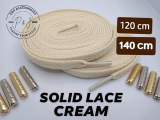 Solid Cream & White Laces with free aglets