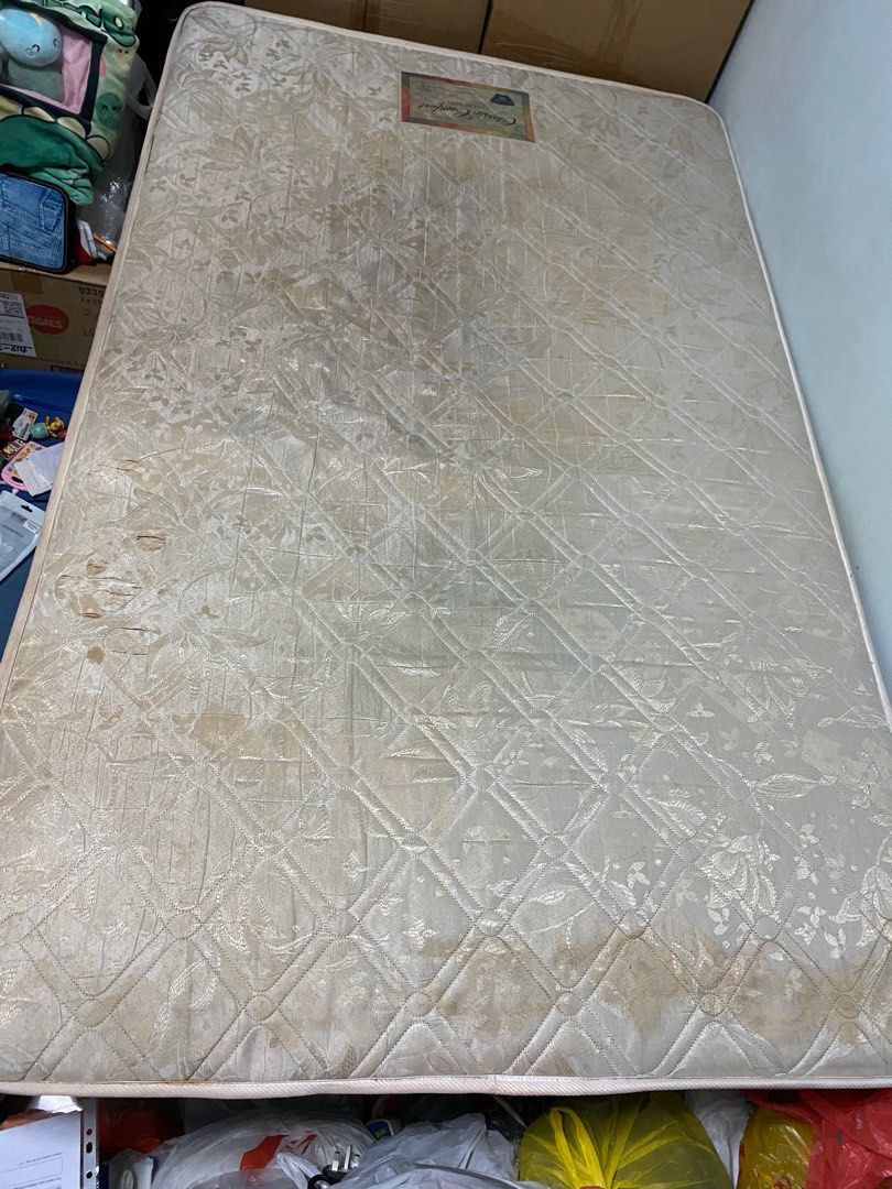 Used Frame Spring Bed Spring Bed with foldable legs, Furniture & Home Living, Furniture, Bed ...