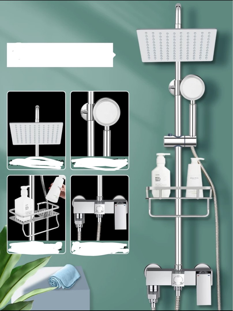 STAINLESS STEEL 304 RAIN SHOWER BATH SET, Furniture & Home Living, Bathroom & Kitchen Fixtures