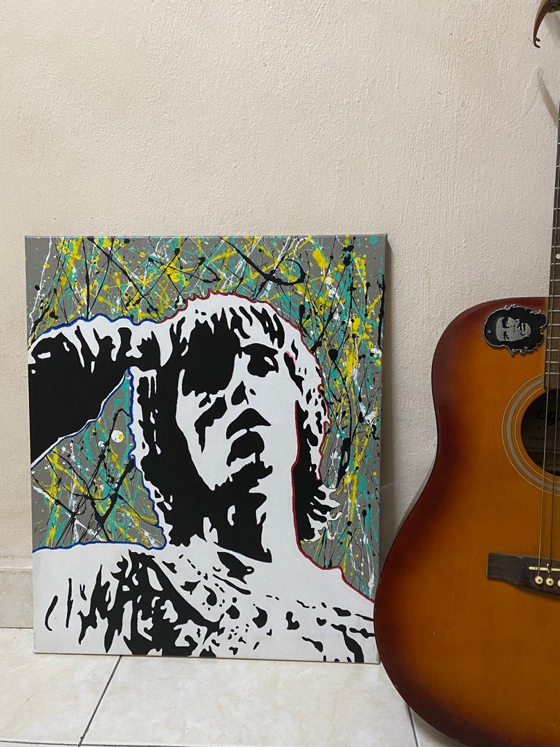 Artwork (Category: Frames & Pictures) located in Johor Bahru. Submitted by planbstore (Listing ID 1270801723, Image 1). Description: stone roses vocalist lan brown painting on canvas 50x60 cm 💯 acrylic paint Gloss vanish protect the paint meet up johor bahru.
