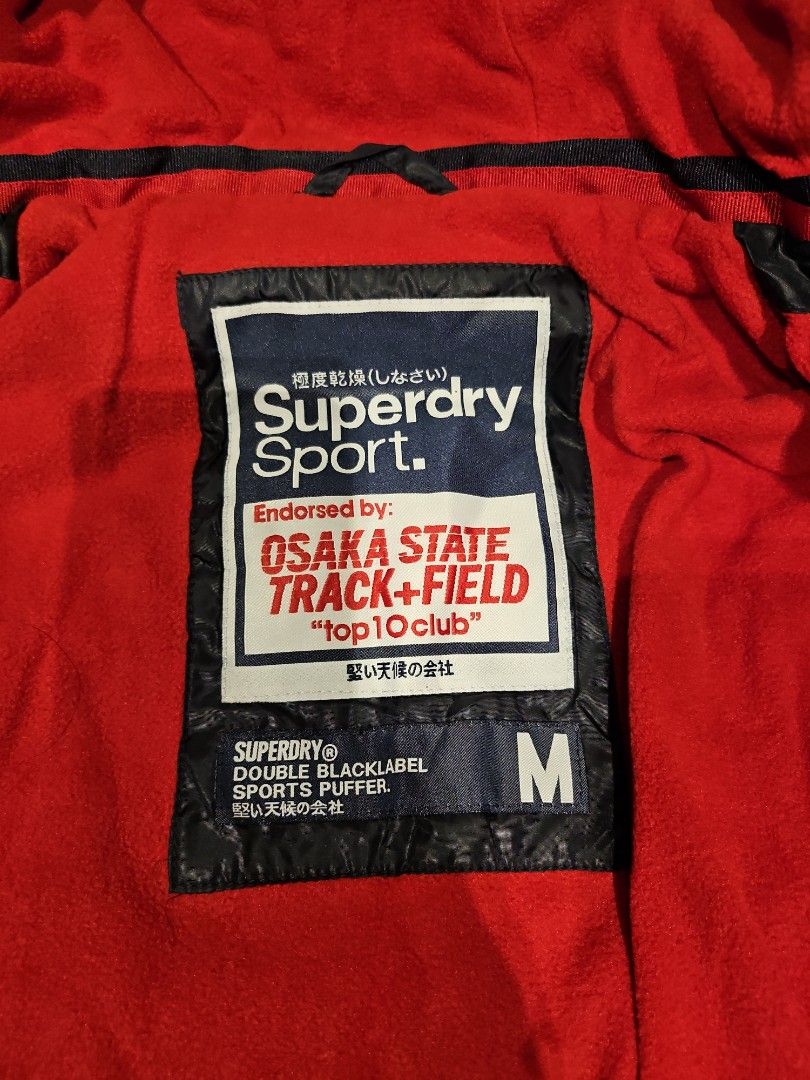 Superdry double black outlet label sports puffer