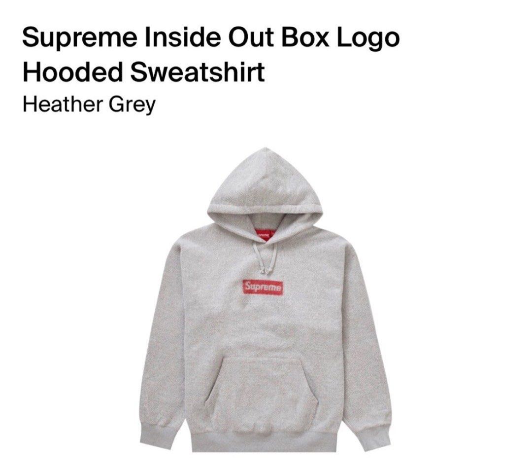 Supreme inside out box logo heather grey Men s Fashion Tops