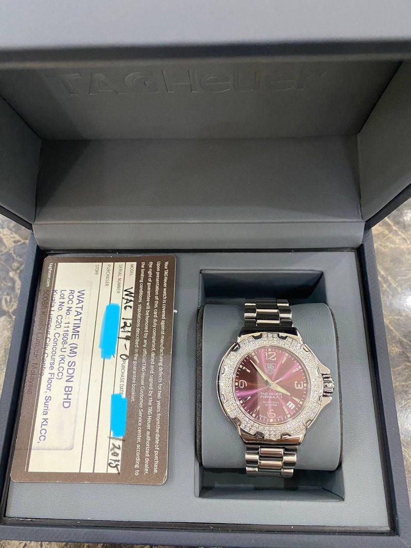SOLD)TAG HEUER LADY FORMULA REF WAC1219-0 DIAMOND BEZEL PURPLE