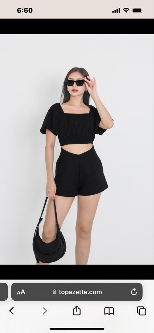 TPZ* THE V HIGH WAISTED SHORTS IN BLACK