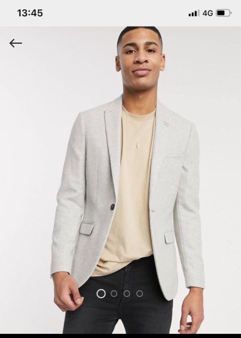 Topman grey hotsell blazer