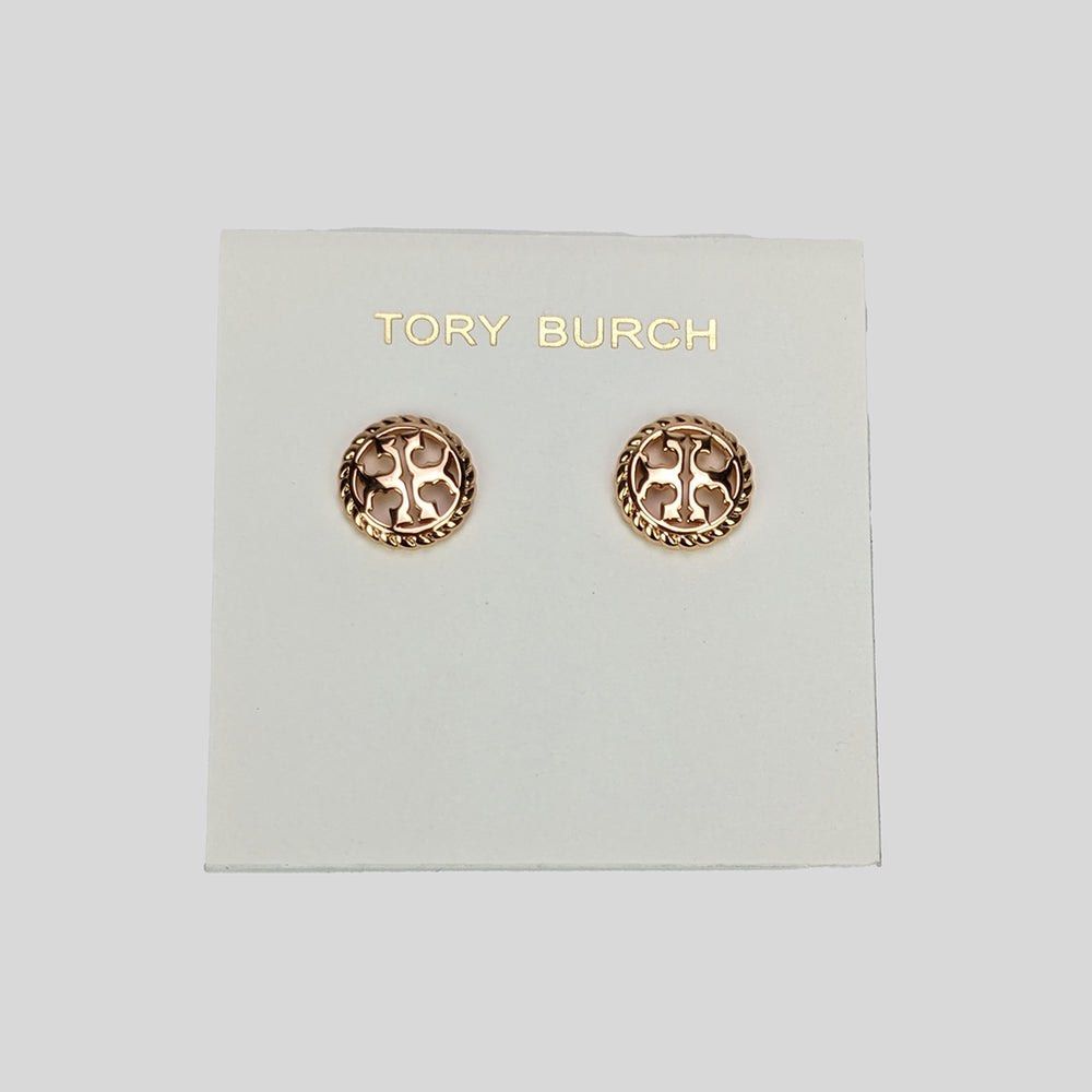 Tory burch rope new arrivals logo stud earrings