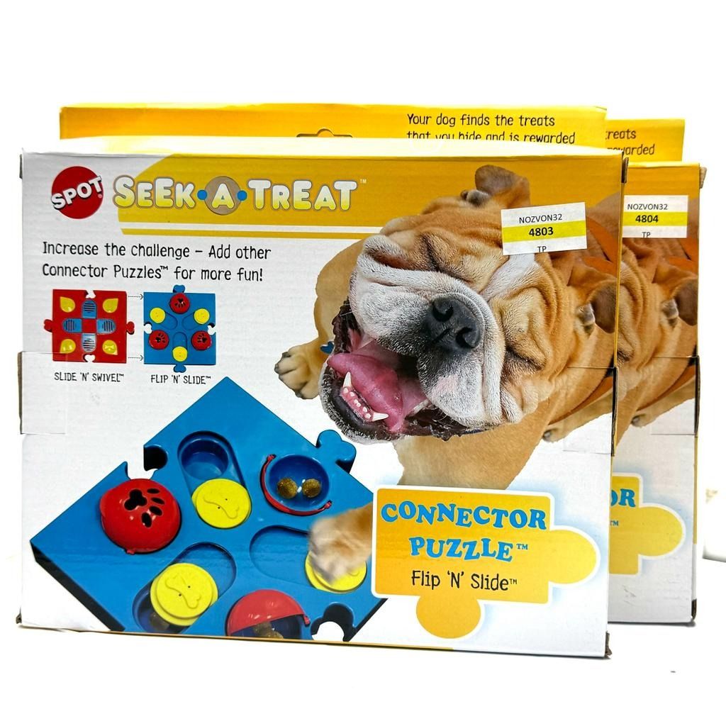 Dog Treat Seek-a-Treat Flip 'N Slide Treat Puzzle Dispenser for