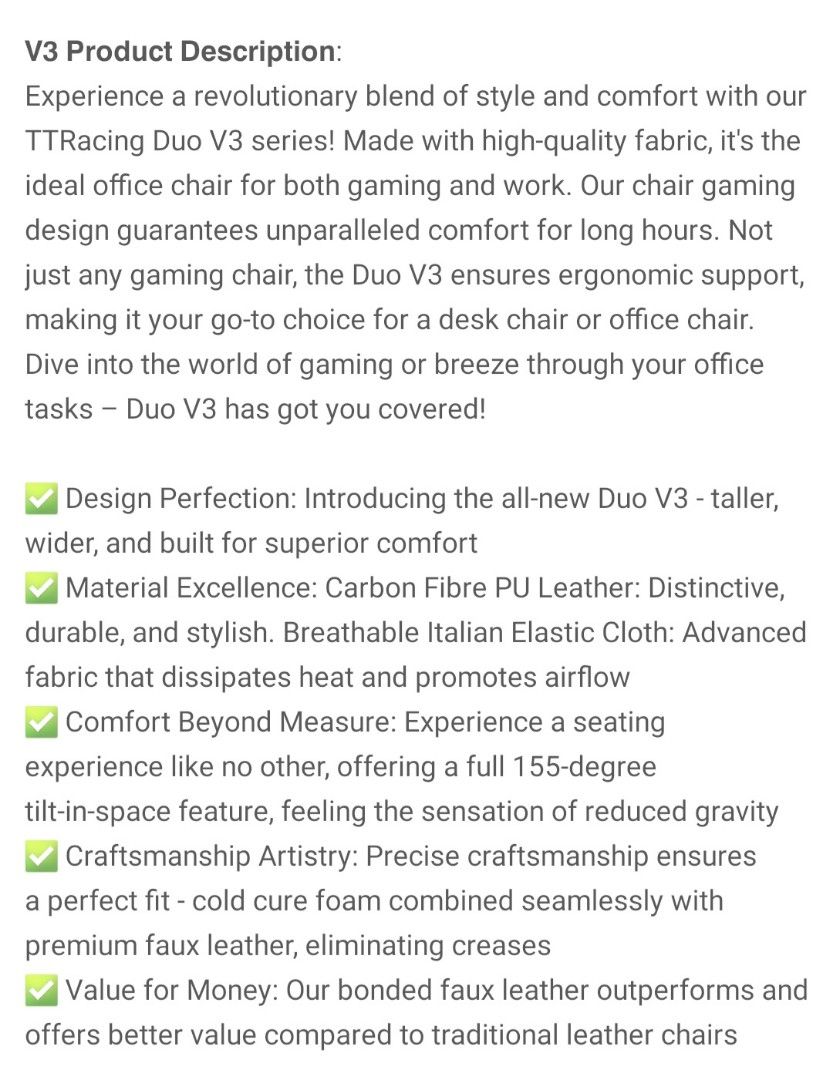 TT racing Duo V3 Fabric Dawn gaming/office chair (2 Years warranty ...