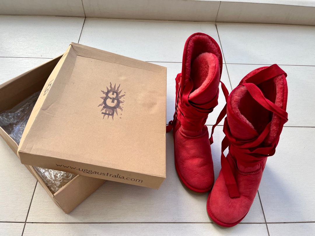 UGG winter snow boots red Women s Fashion Footwear Boots on