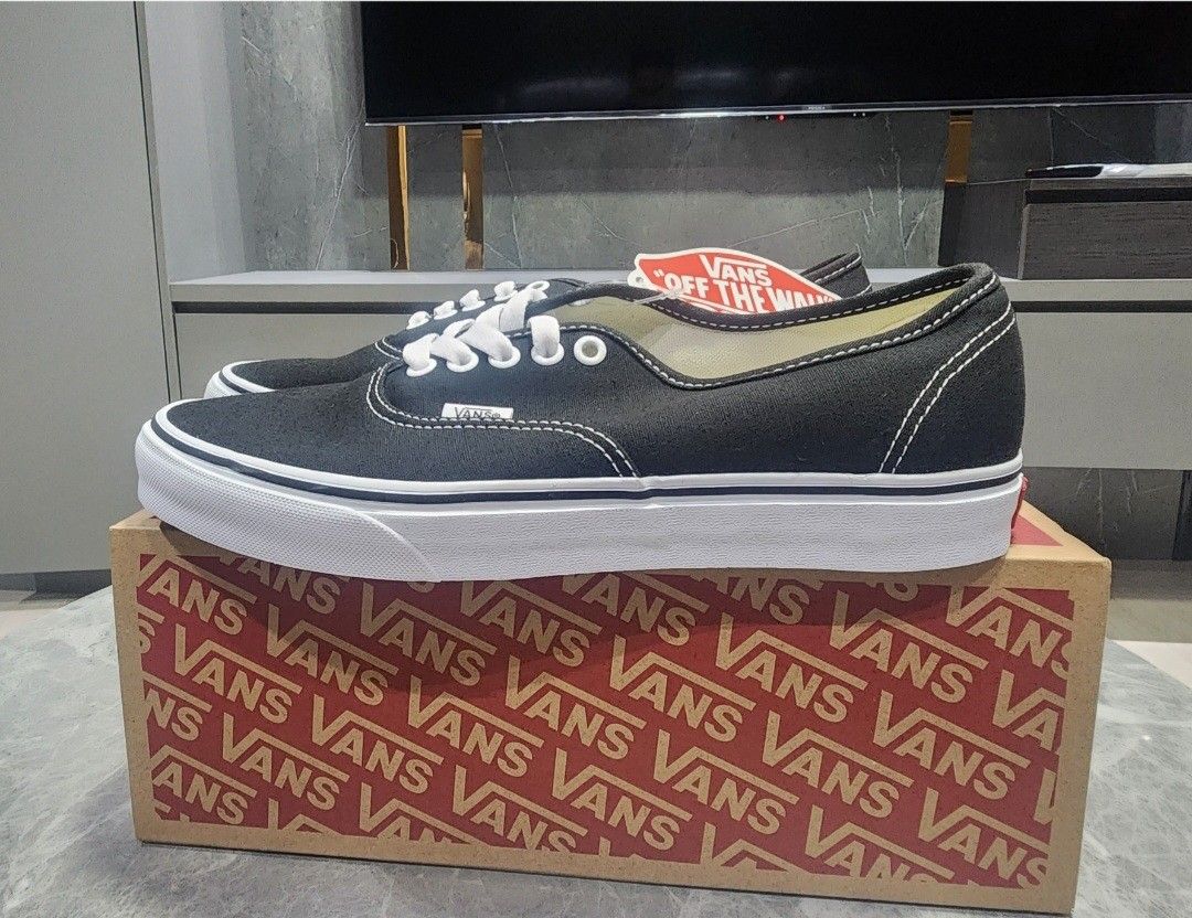 Mens black vans authentic sales