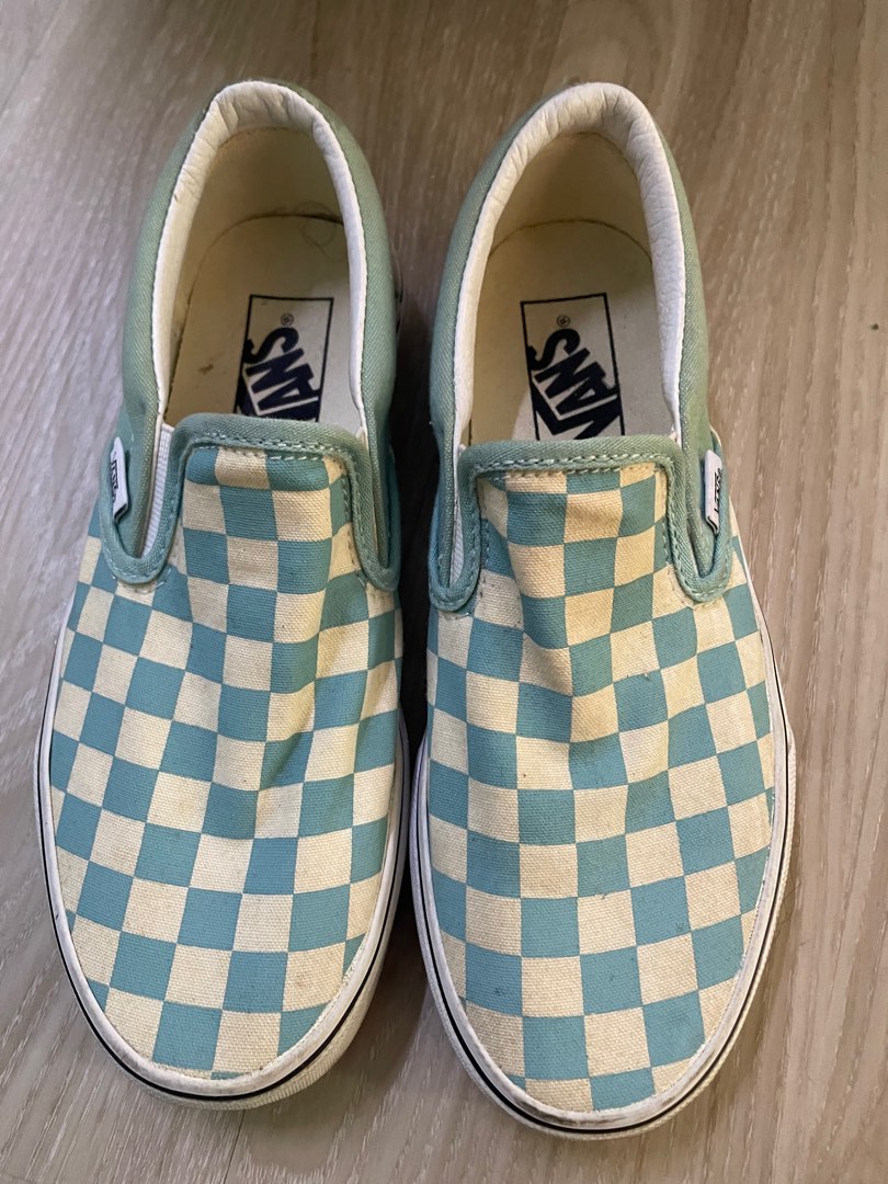 Mint checkered outlet vans