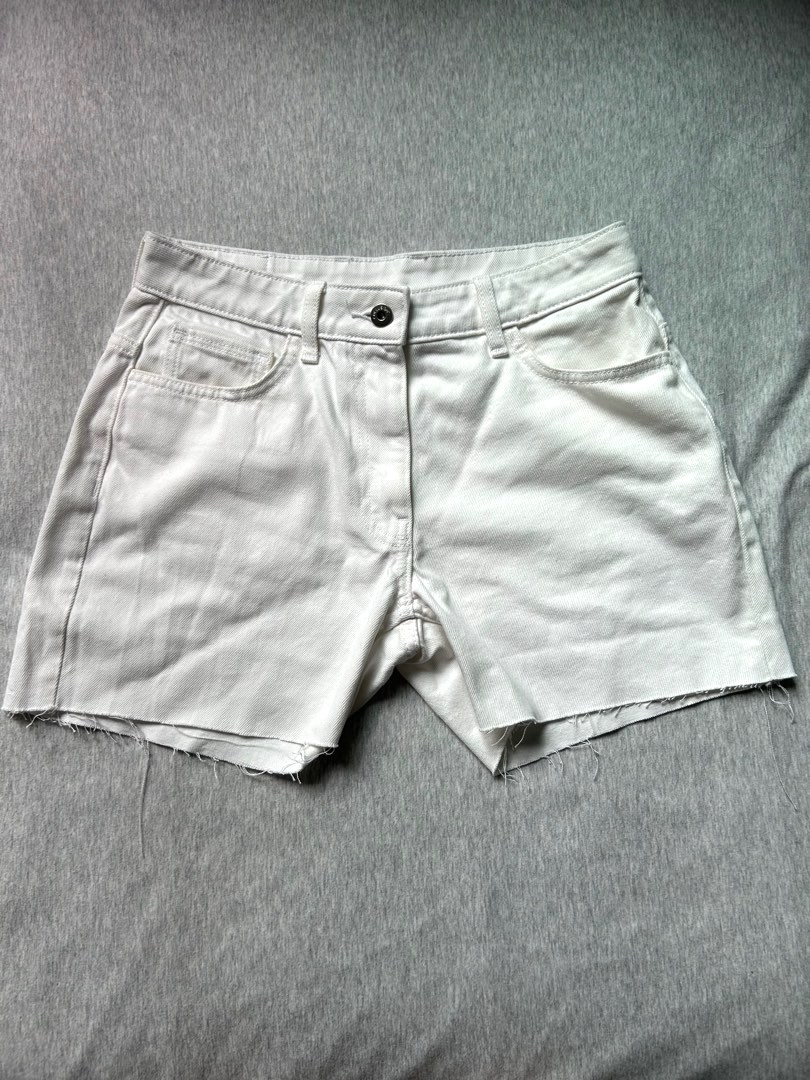 White cut off sale shorts