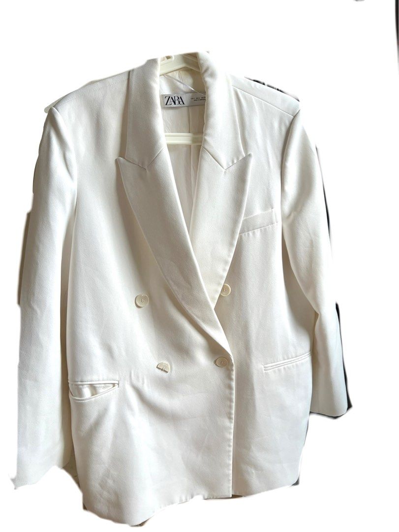 White Double Breasted Blazer Jacket Men s Fashion Coats Jackets