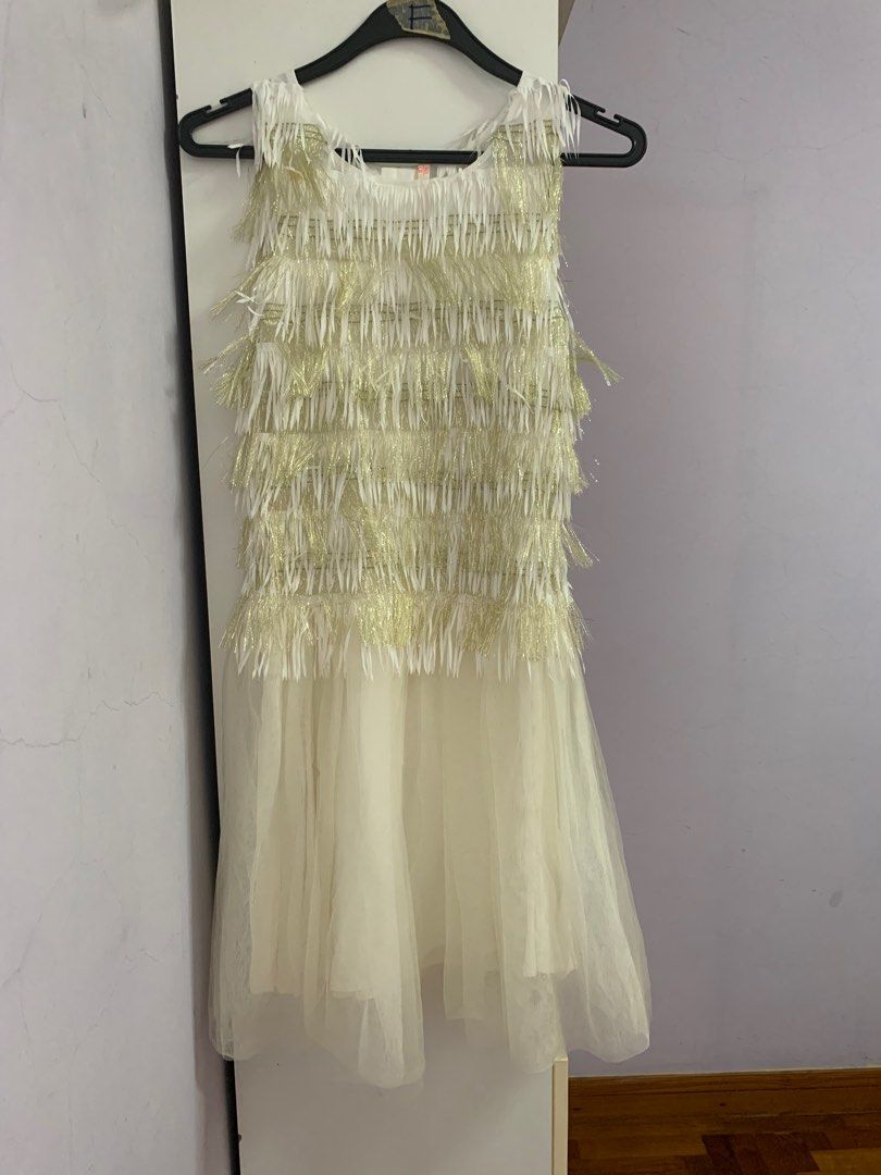 Gold and clearance white party dress