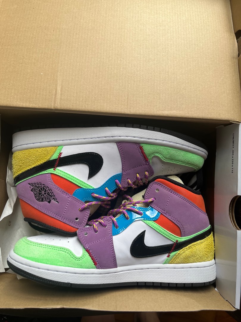 Woman air jordan 1 Mid SE Multi colour Men s Fashion Footwear