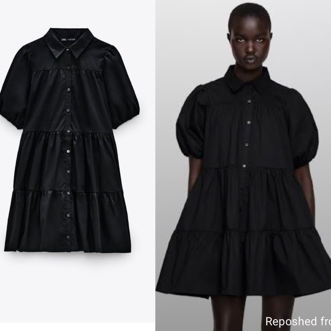 Zara babydoll voluminous puff dress, Women's Fashion, Dresses & Sets