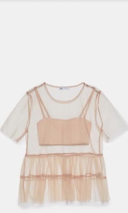 Zara TULLE TOP WITH BRALETTE