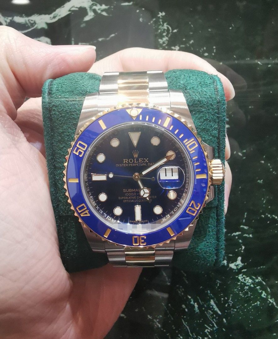 2019 Rolex Submariner 40 half gold blue sunburst 116613lb Luxury