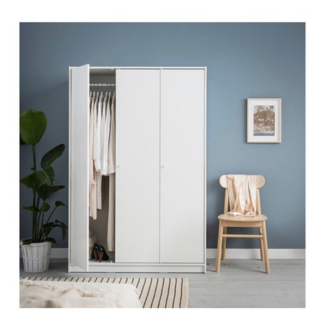3 Door Wardrobe Ikea KLEPPSTAD Wardrobe with 3 doors white Furniture Home Living Furniture Shelves Cabinets Racks on Carousell