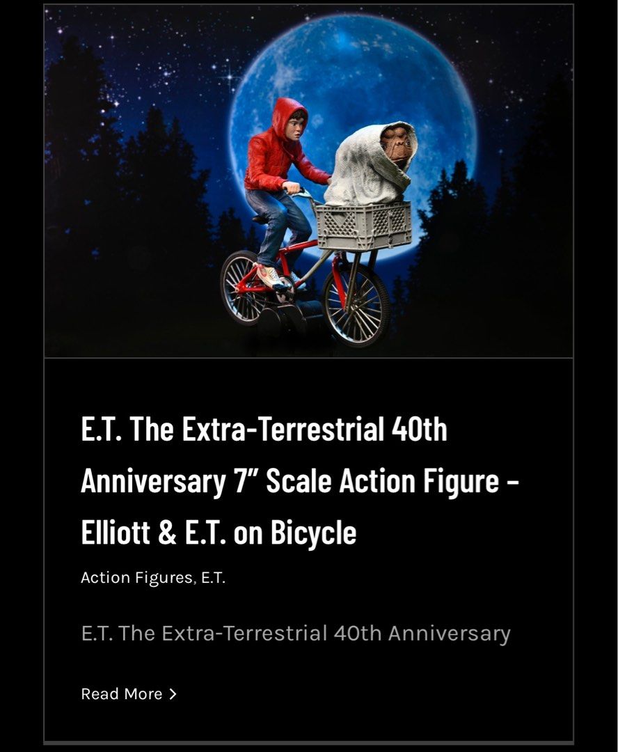 E.T. The Extra-Terrestrial 40th Anniversary 7″ Scale Action Figure –  Elliott & E.T. on Bicycle –