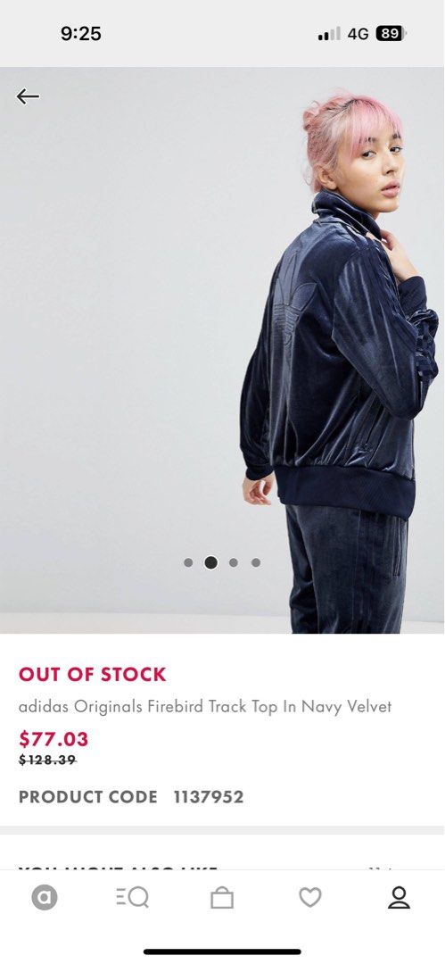 Adidas originals firebird track top in deals navy velvet