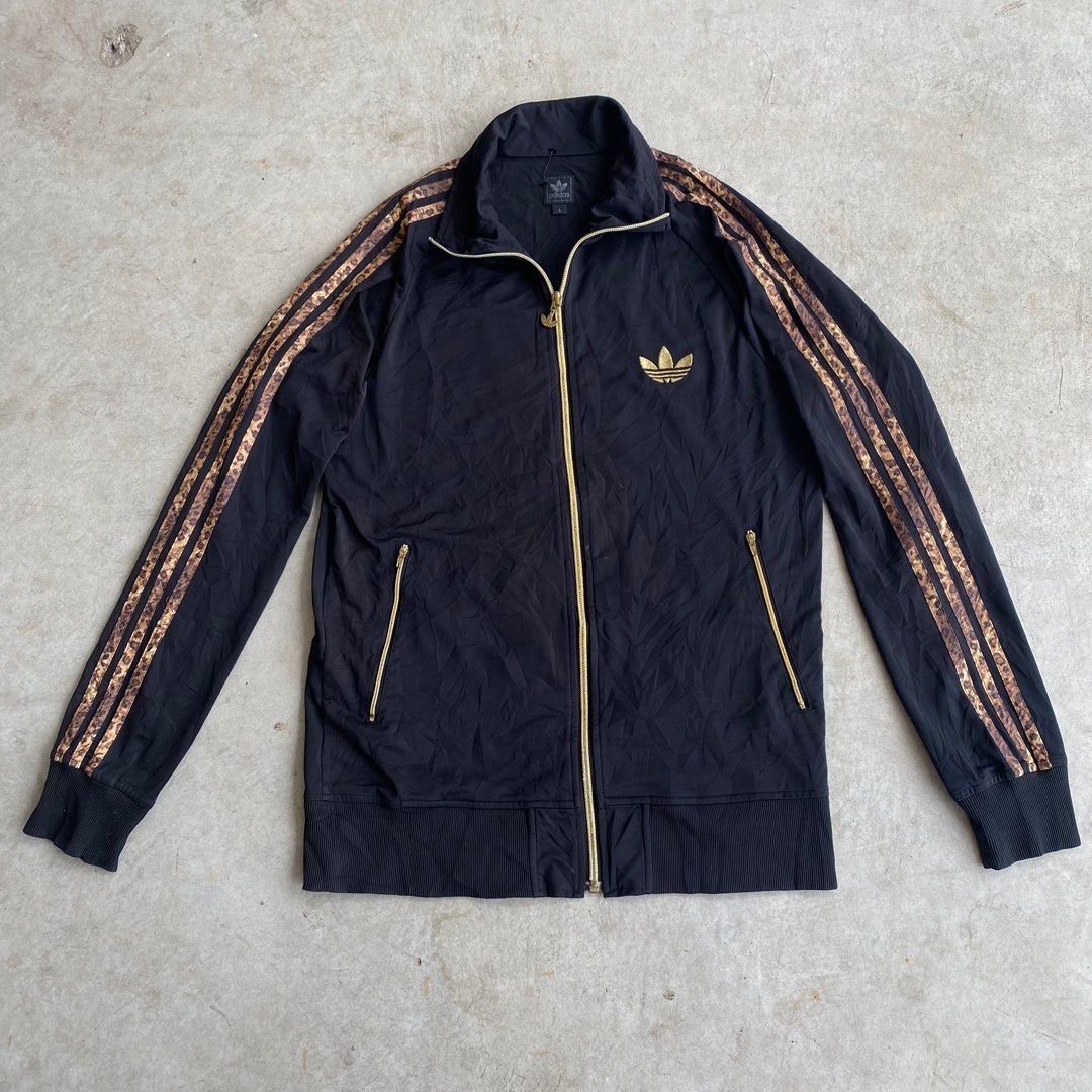 Adidas Trefoil firebird Leopard stripe jacket windbreker Men s