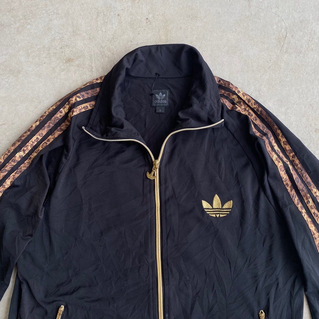 Adidas gold stripe jacket discount