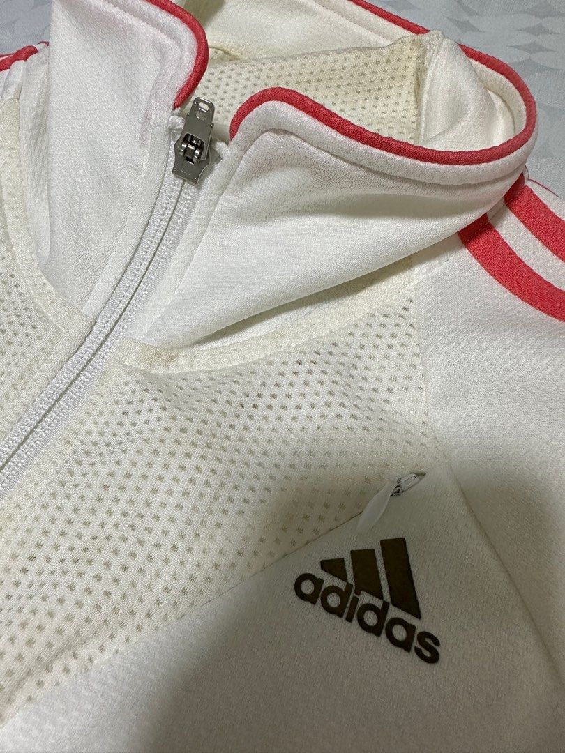 Adidas White Jacket Women s Fashion Activewear on Carousell
