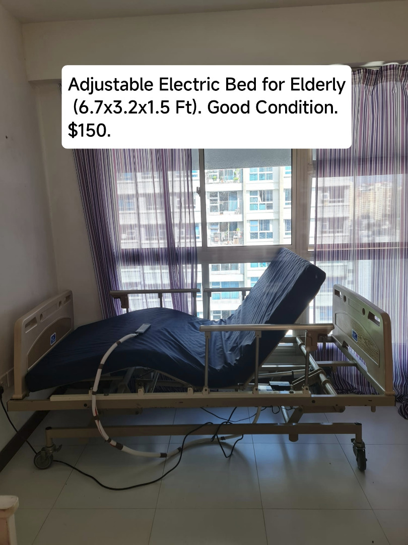 ADJUSTABLE ELECTRIC BED FOR ELDERLY. 150. GOOD CONDITION., Furniture