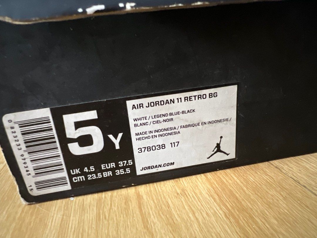 Air Jordan 11 Retro BG size 5Y (Category: Sneakers) located in Bulacan. Submitted by kijak (Listing ID 1270908373, Image 2). Description: Air Jordan 11 Retro BG Size 5Y (37.5) From Dubai Yellowish sole Napadikitan na sa Mr. Quickie, bumuka nung di nagamit during pandemic RFS: di na gagamitin Plus SF Payment GCash BPI BDO.