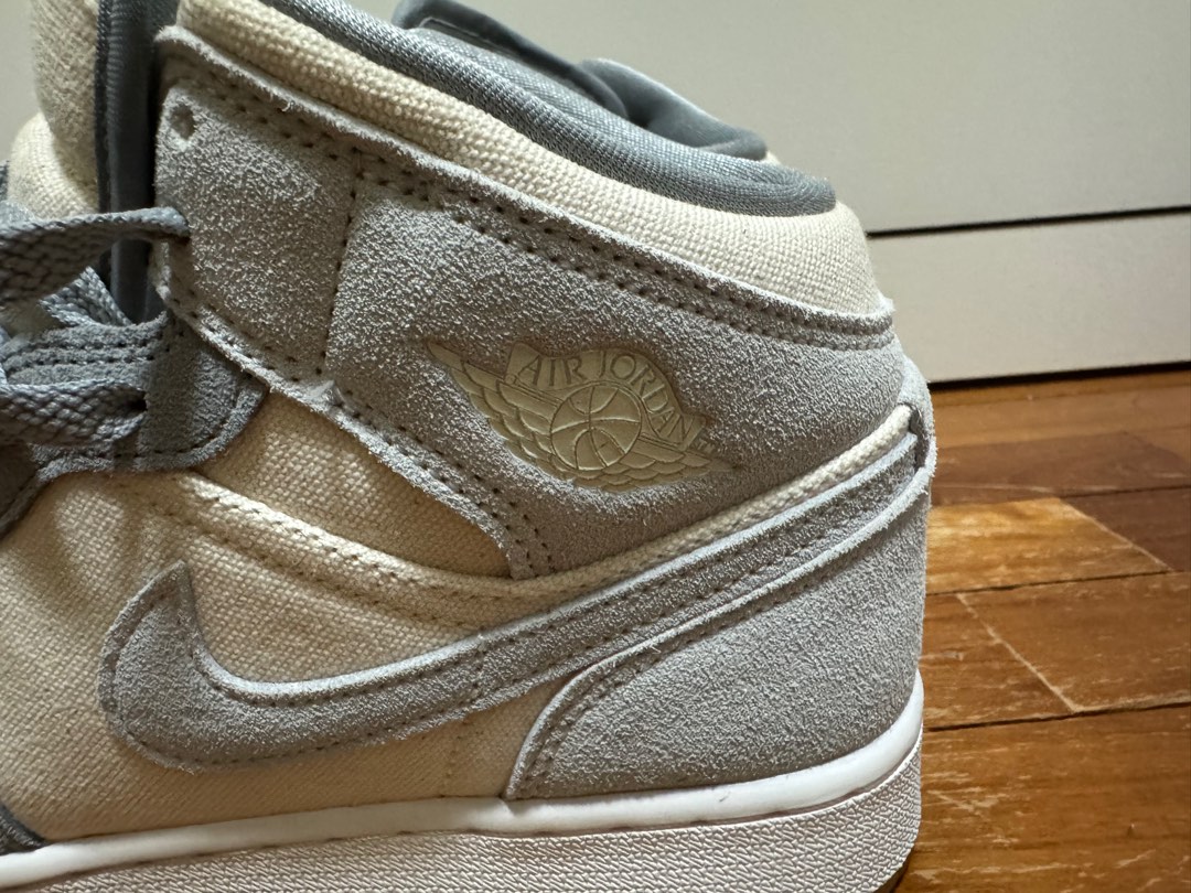 Blue and top tan jordans
