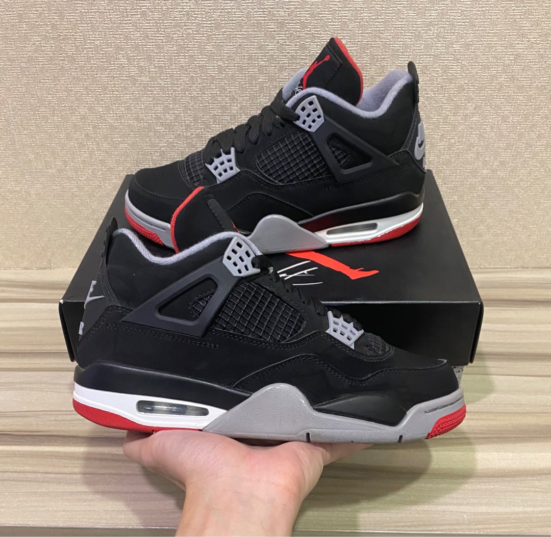 Air Jordan 4 Bred 2019 Uk5 Us5.5 Men s Fashion Footwear