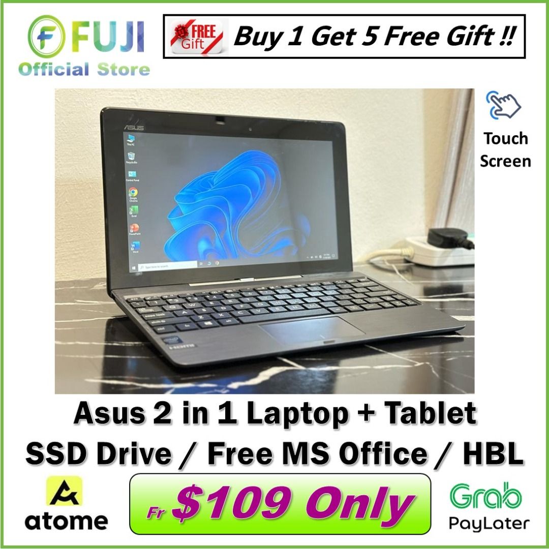 Asus 2 in 1 Laptop + Tablet - Touch Screen - Perfect for HBL - Windows +  Free MS Office - Very Lightweight - Free Gifts - Installment Plan  Available!!, Computers & Tech, Laptops & Notebooks on Carousell