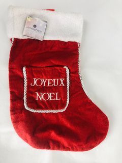 atmosphera Joyeux Noel Red Christmas Sock Stockings ( French Brand)