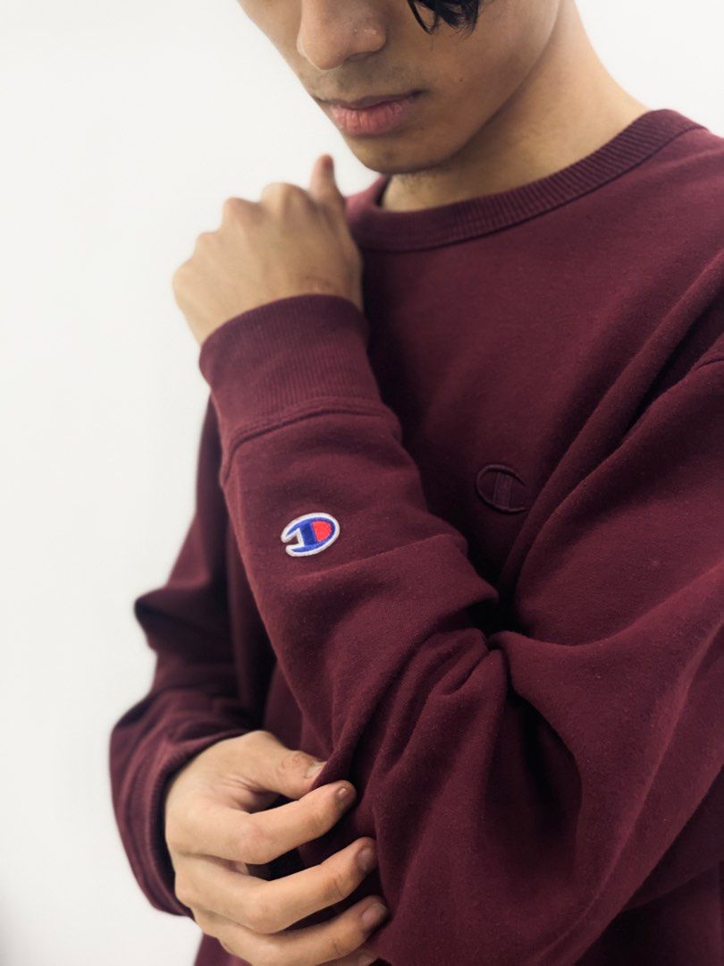 Champion crewneck burgundy discount