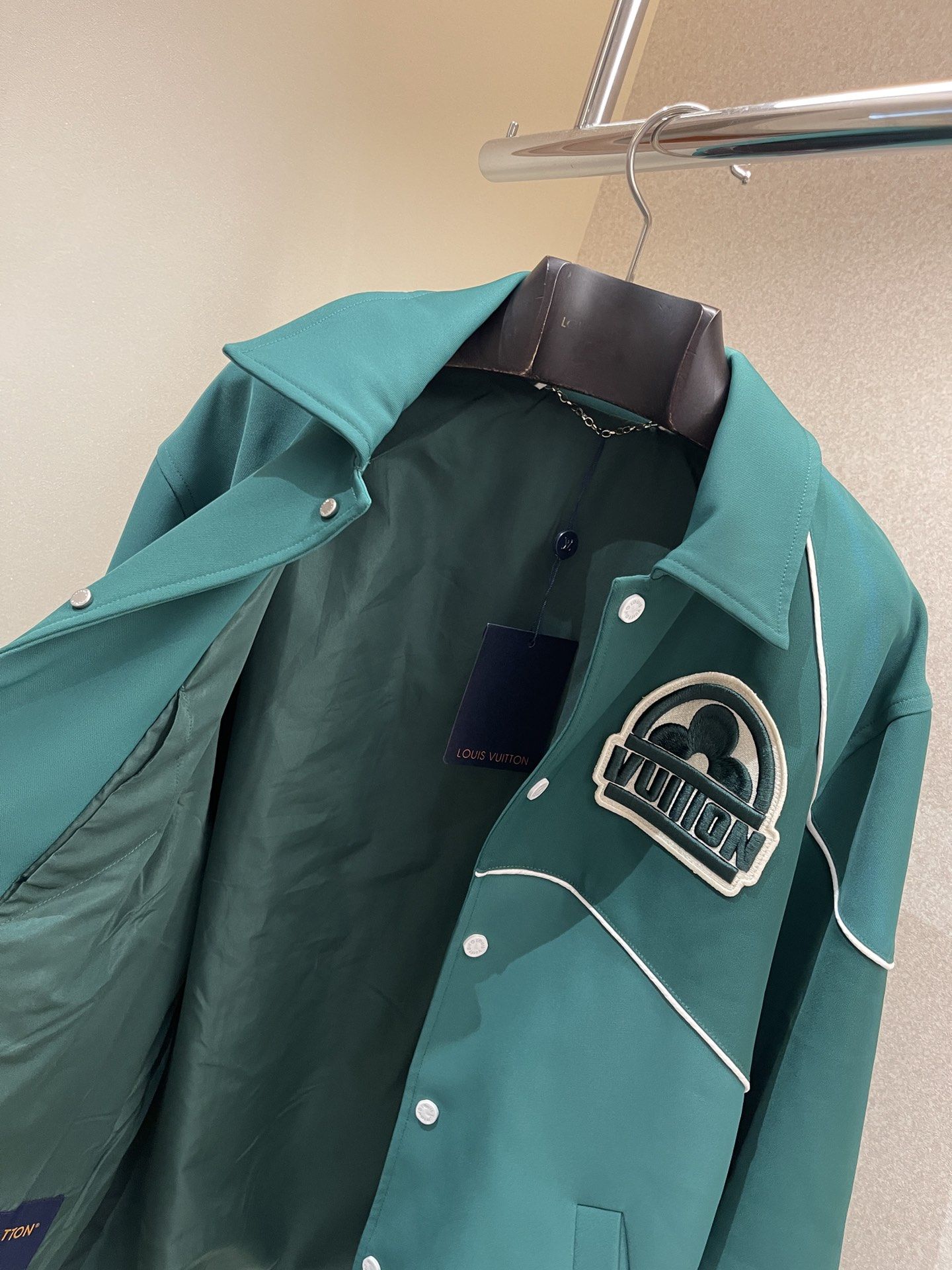 Authentic lv Green Retro Baseball Jacket