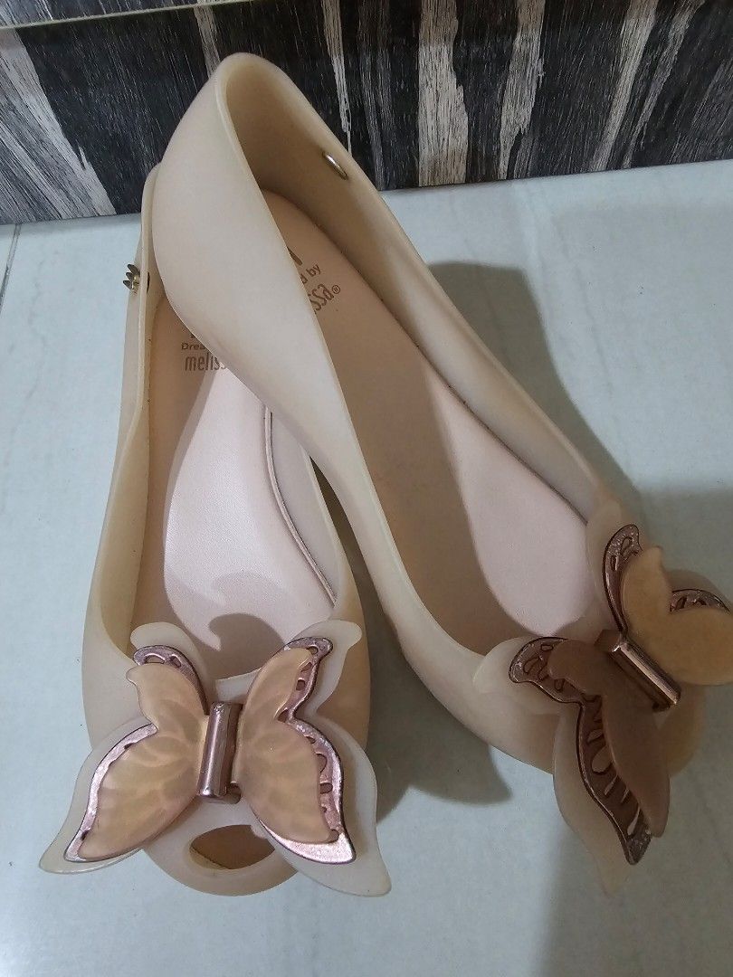 Authentic Melissa butterfly shoes nude pink