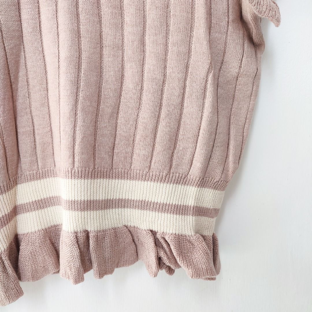 Axes Femme Vest Top Ruffle Kriwil Academia, Fesyen Wanita, Pakaian