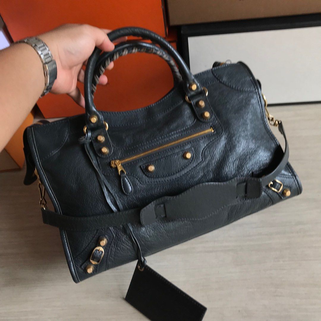 Balenciaga 100 Authentic Giant the City 2 way Shoulder bag Leather