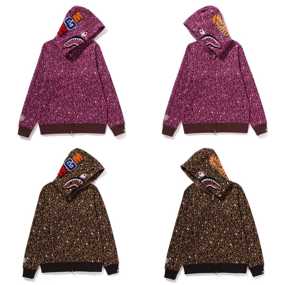 BAPE LEOPARD SHARK FULL ZIP HOODIE L - パーカー