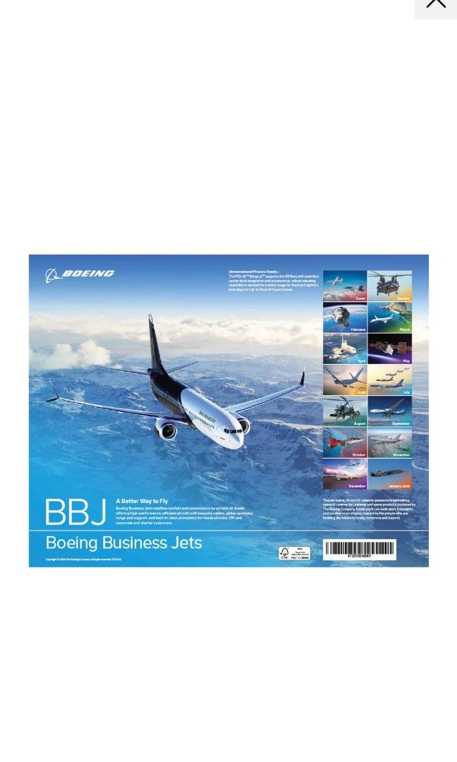 Boeing 2024 Calendar, Hobbies & Toys, Stationery & Craft, Art & Prints