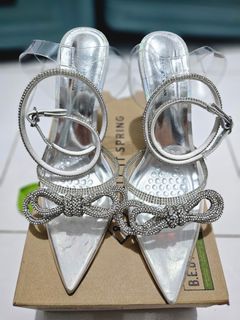 Call It Spring 3.5 inch silver wedding high heels free pads