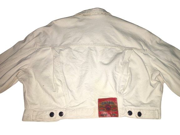 Chipie off white cropped vintage denim jacket