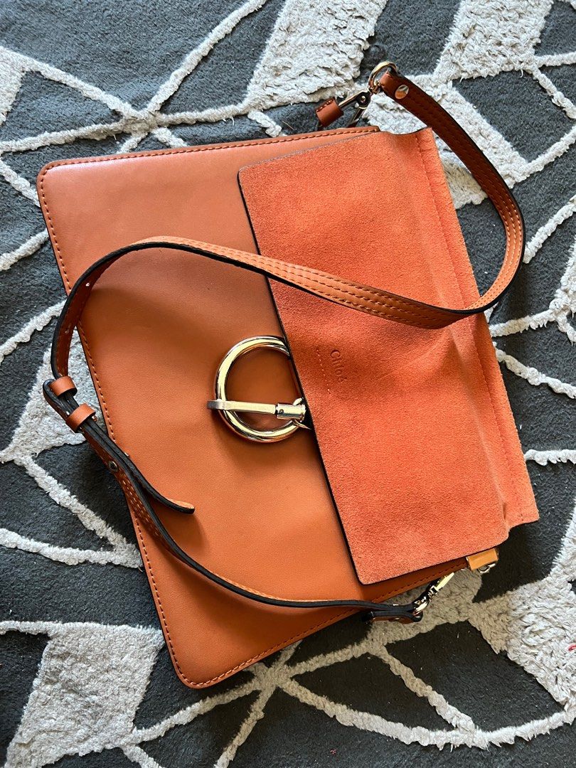 Chloe faye medium leather hot sale & suede shoulder bag