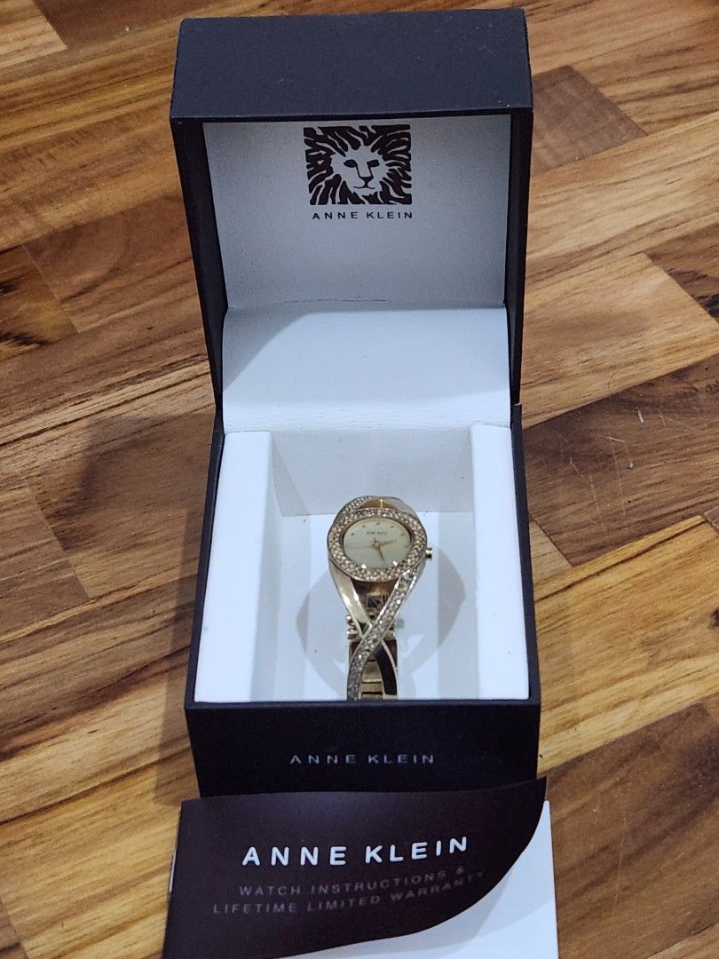 Christmas charity sale anne klein gold watch with case and tag